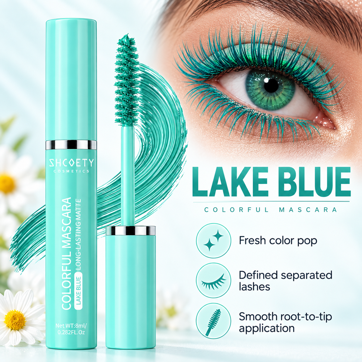 SHCOETY Colorful Mascara Navy Blue & Green Set