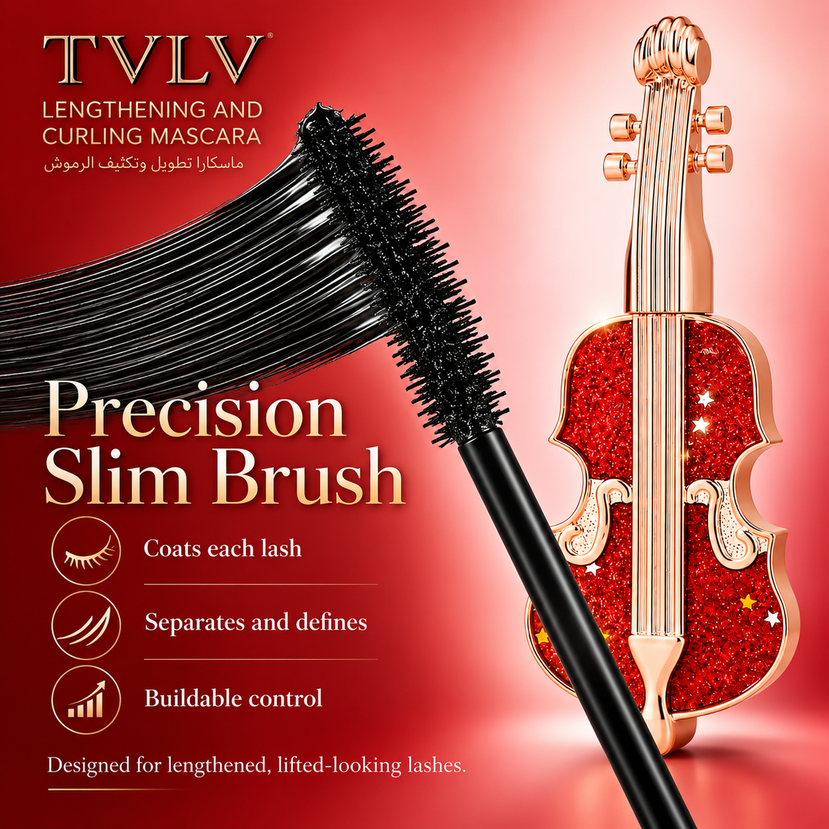 TVLV Violin Mascara for Length, Volume & Waterproof Wear