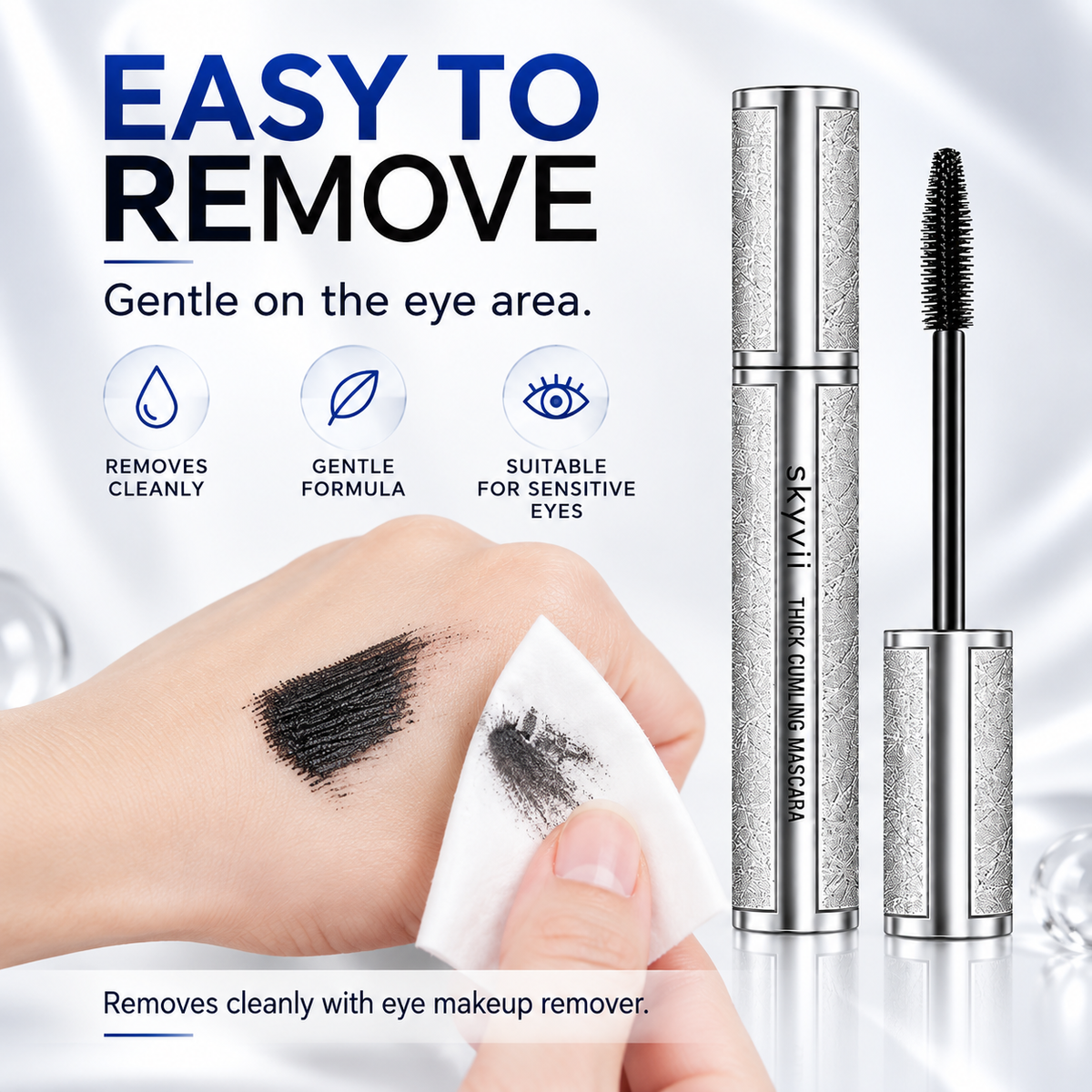 SKYVII Thick Curling Mascara, Waterproof & Lengthening