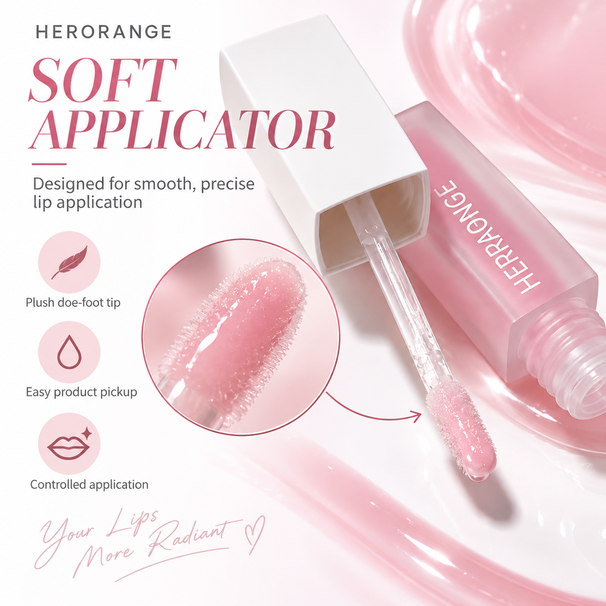 HERORANGE Moisturizing Lip Gloss, Hydrating Jelly