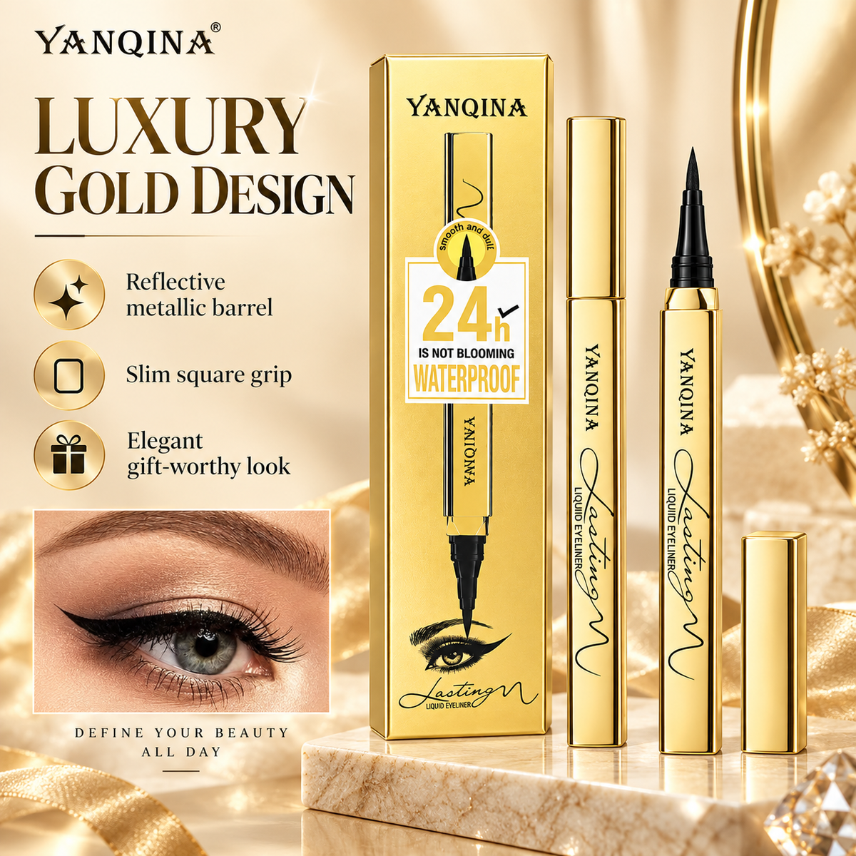 YANQINA Waterproof Liquid Eyeliner Pen