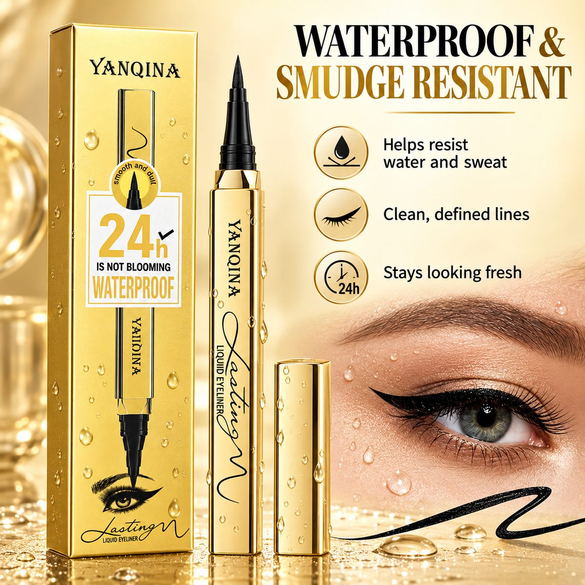 YANQINA Waterproof Liquid Eyeliner Pen