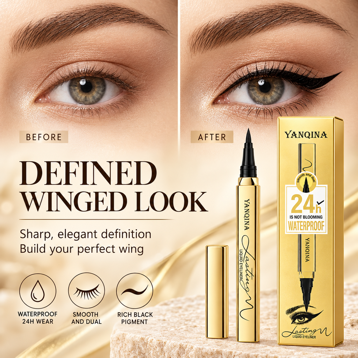 YANQINA Waterproof Liquid Eyeliner Pen