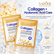 SADOER Collagen Face Mask 10 Pack Hydrating & Anti-Aging Care
