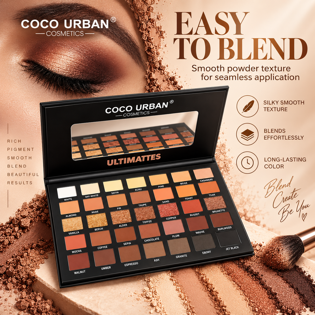 Coco Urban Ultimate 35 Shade Matte & Shimmer Eyeshadow Palette