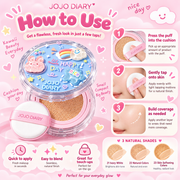 JOJO DIARY Hydrating Air Cushion BB Cream, Waterproof
