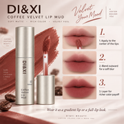 DI & XI Coffee Velvet Lip Mud Soft Matte Lipstick