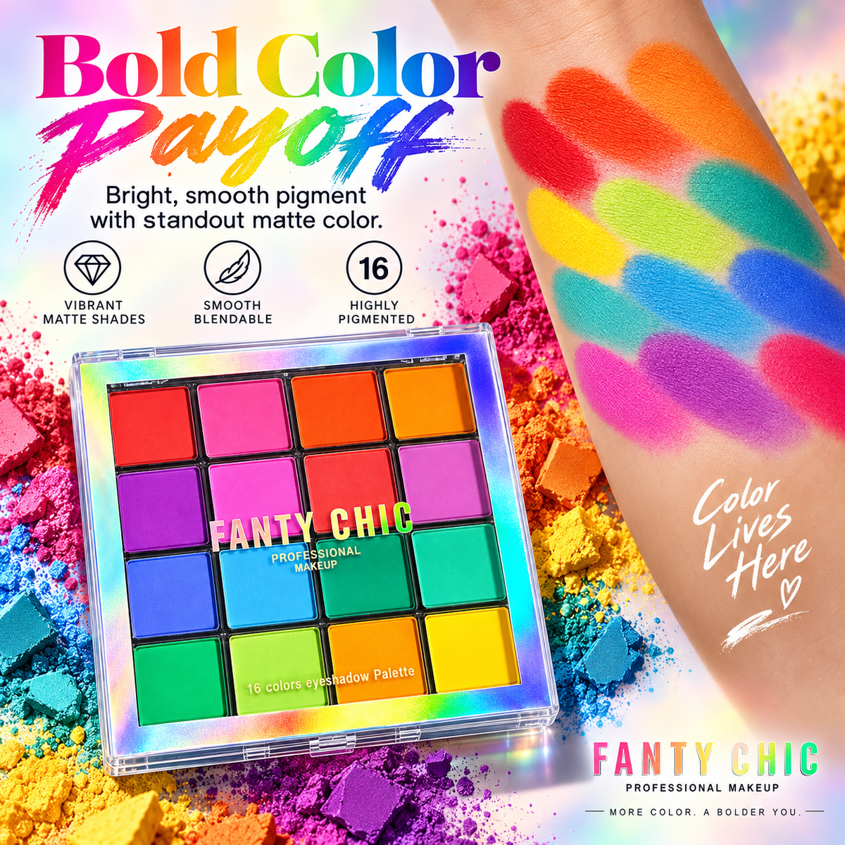 FANTY CHIC 16 Color Matte Eyeshadow Palette