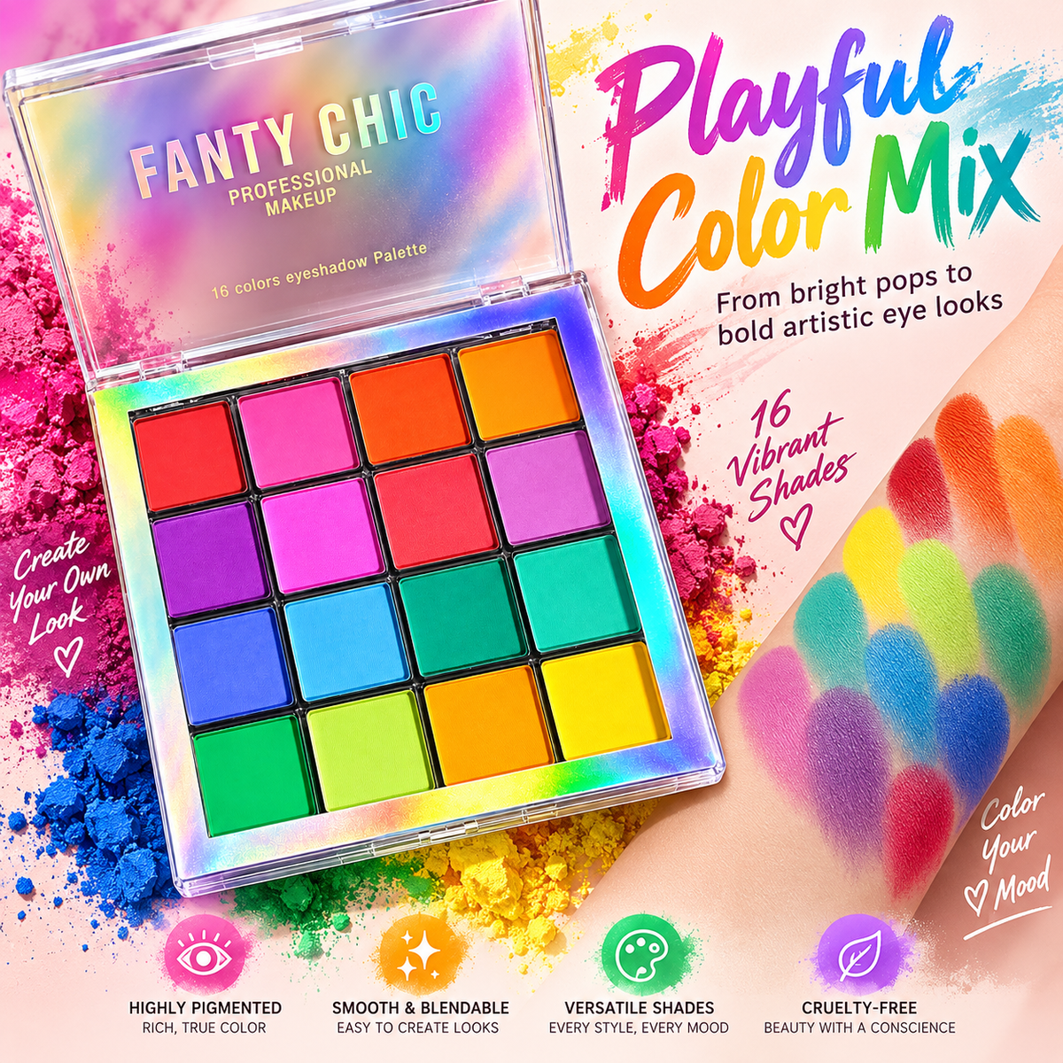 FANTY CHIC 16 Color Matte Eyeshadow Palette