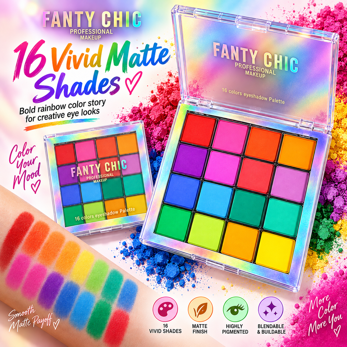FANTY CHIC 16 Color Matte Eyeshadow Palette