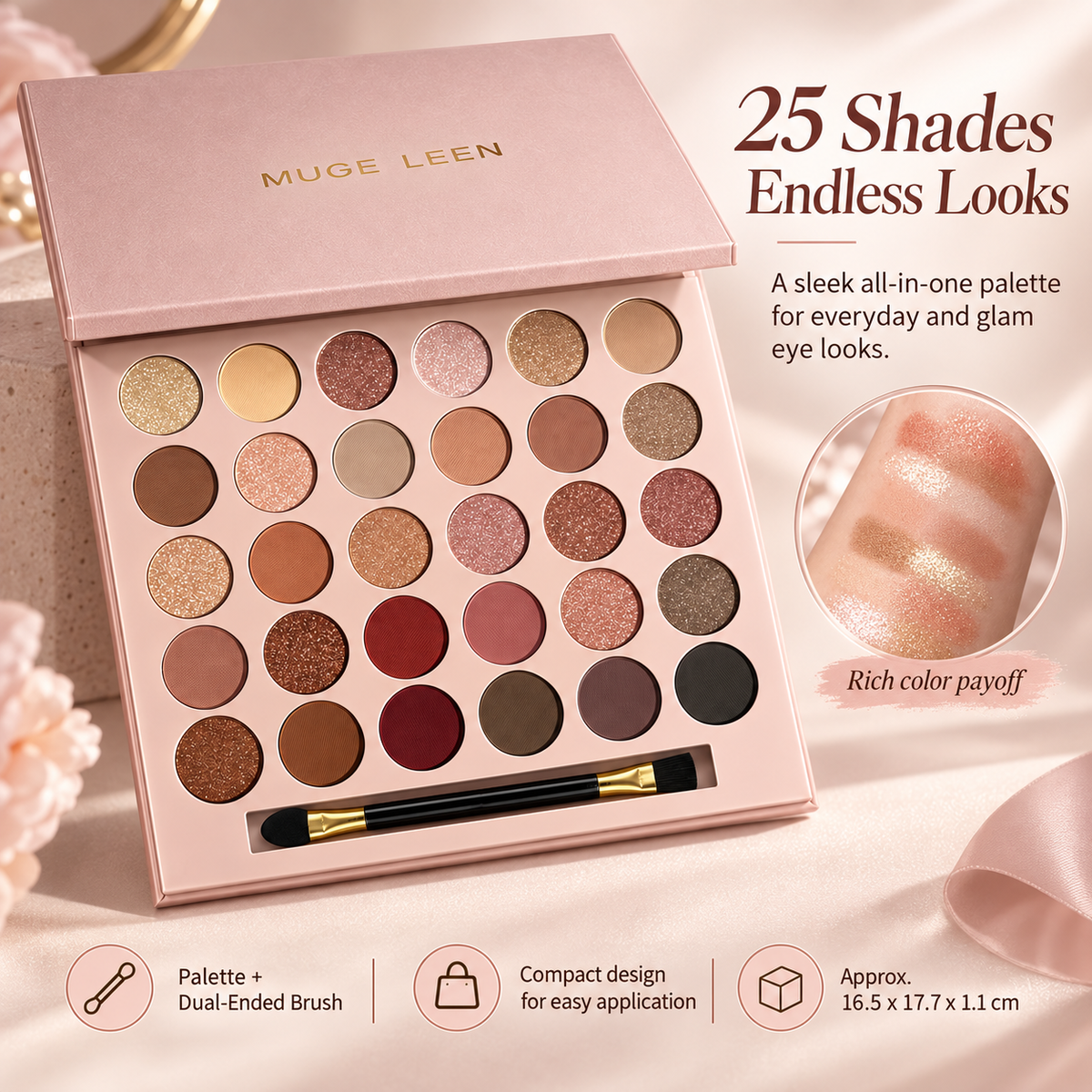MUGE LEEN 30 Color Eyeshadow Palette Matte Shimmer