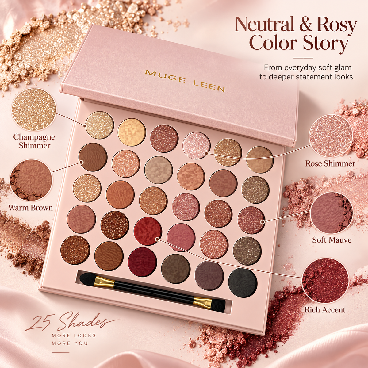 MUGE LEEN 30 Color Eyeshadow Palette Matte Shimmer