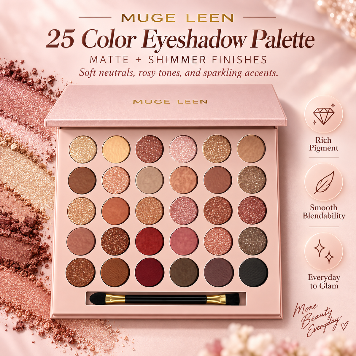 MUGE LEEN 30 Color Eyeshadow Palette Matte Shimmer