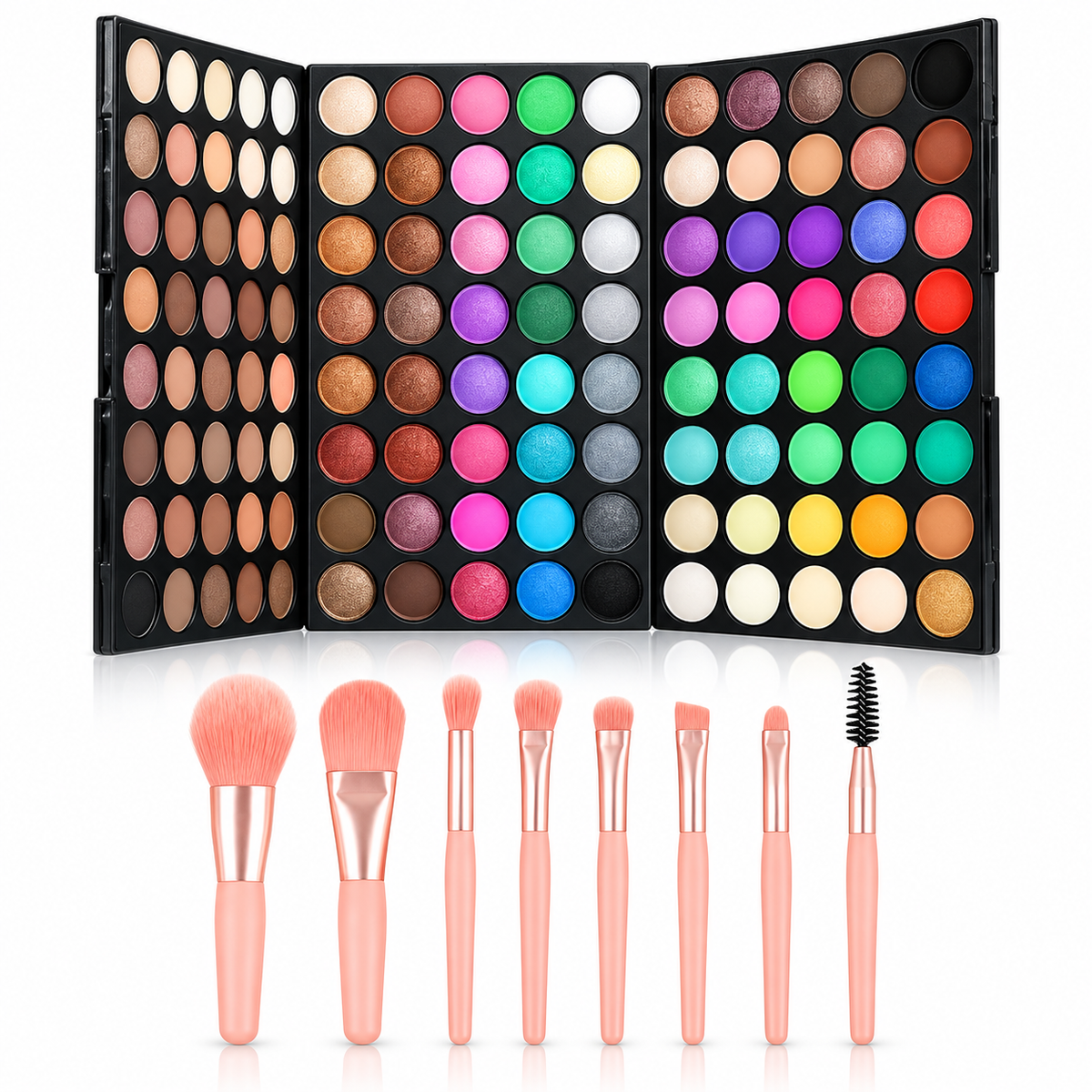 VERONNI 120 Color Matte Shimmer Eyeshadow Palette with Brushes