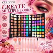 VERONNI 120 Color Matte Shimmer Eyeshadow Palette with Brushes