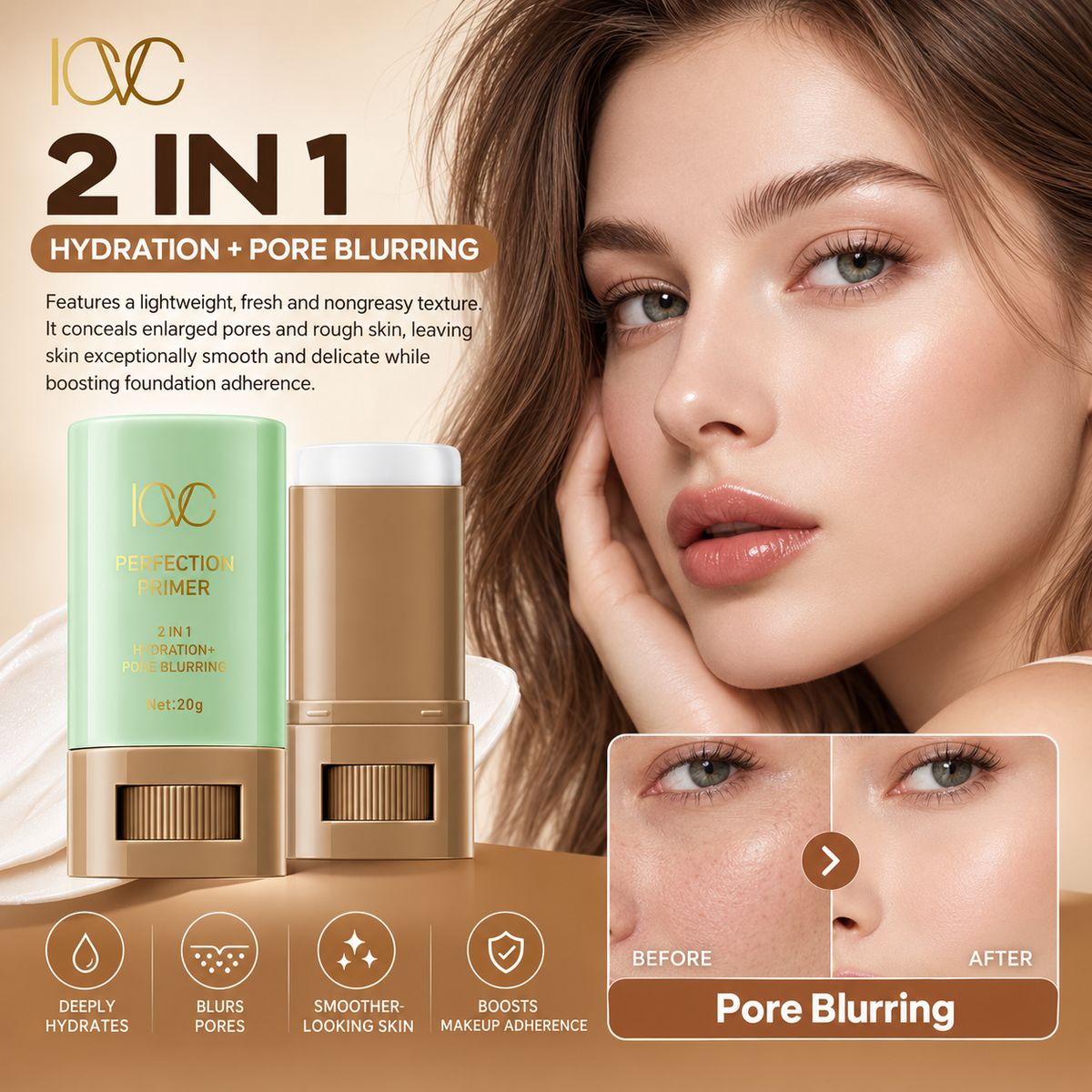 ICVC Perfection Primer Stick Hydrating Pore Blurring