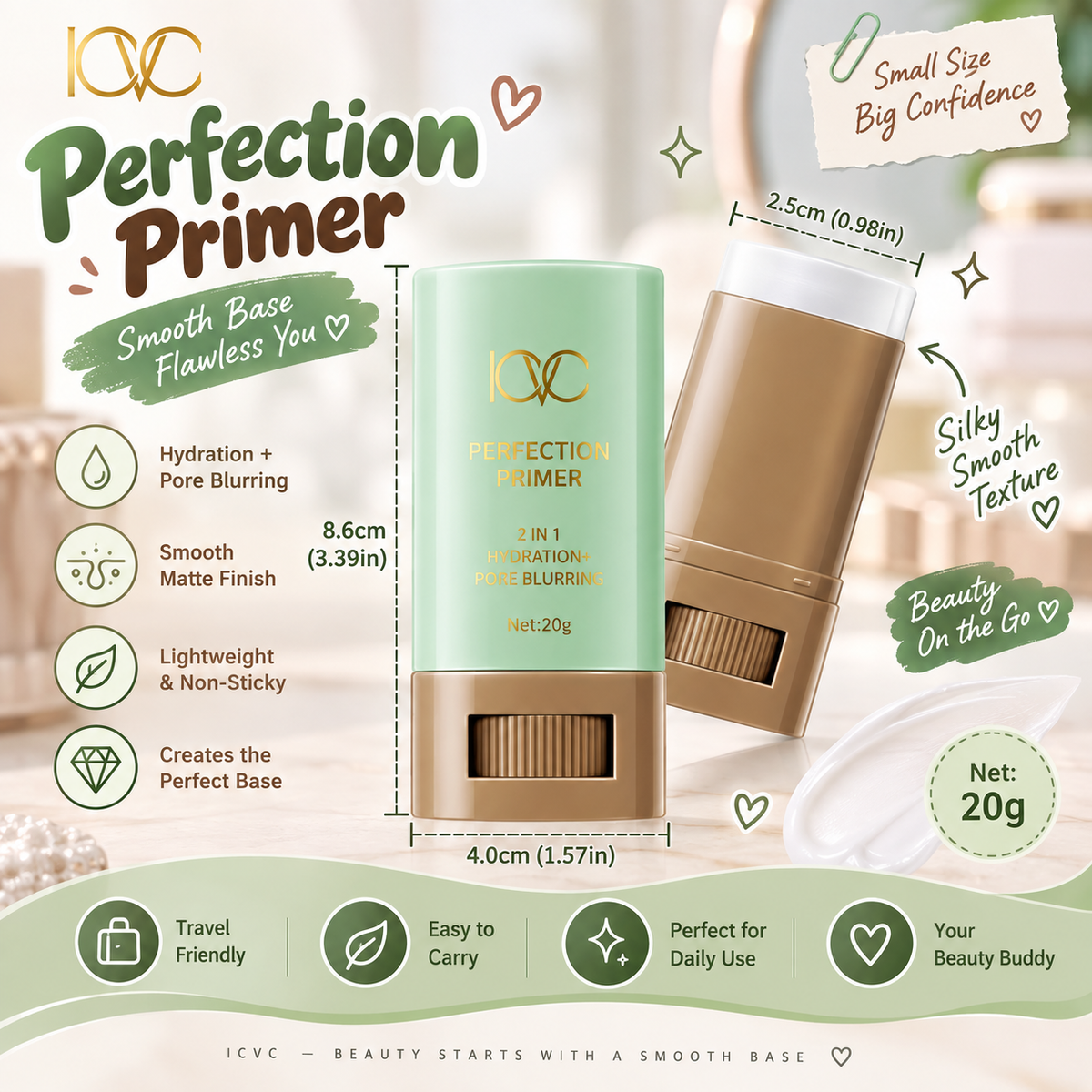 ICVC Perfection Primer Stick Hydrating Pore Blurring