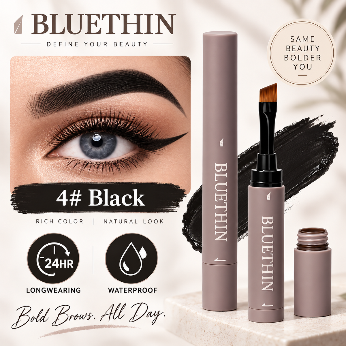 BLUETHIN Double-Ended Waterproof Eyebrow Cream Pomade
