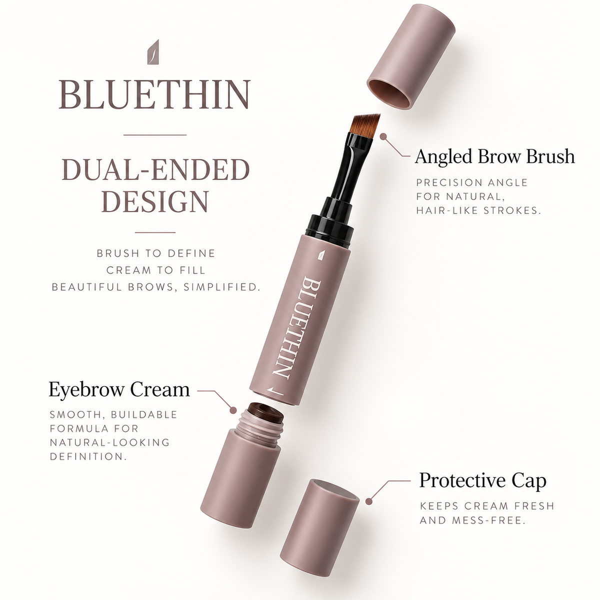 BLUETHIN Double-Ended Waterproof Eyebrow Cream Pomade