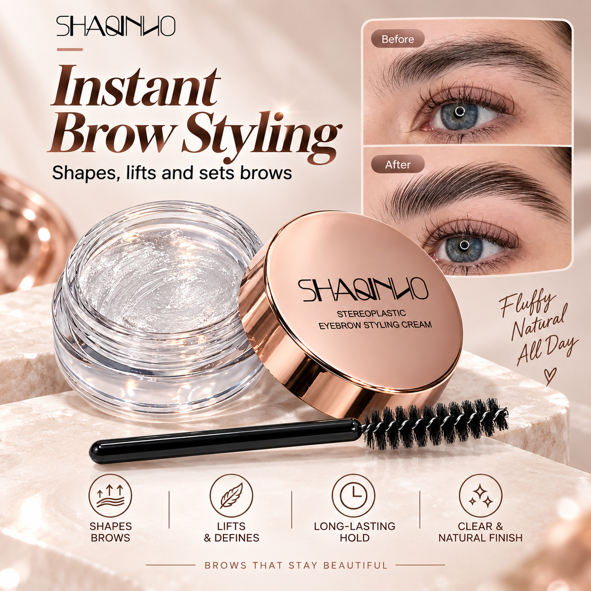 SHAQINUO Eyebrow Styling Cream Clear Brow Gel