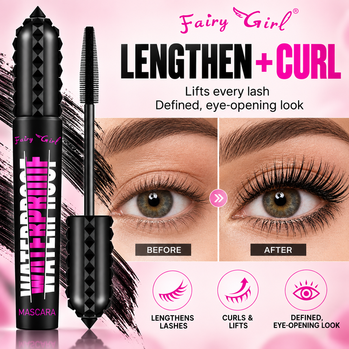Fairy Girl Waterproof Lengthening Curling Mascara