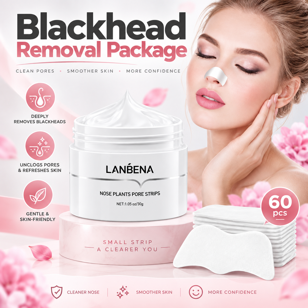 LANBENA Nose Plants Pore Strips Blackhead Remover