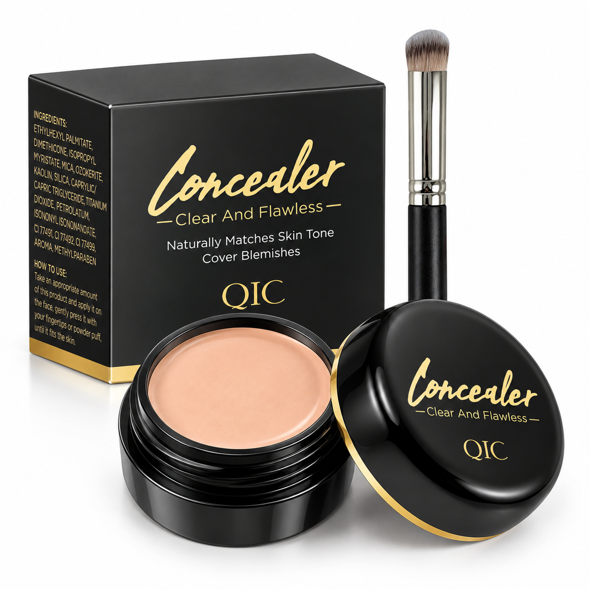 QIC Concealer, Waterproof Full Coverage Cream Concealer