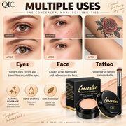 QIC Concealer, Waterproof Full Coverage Cream Concealer