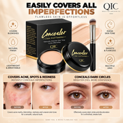 QIC Concealer, Waterproof Full Coverage Cream Concealer