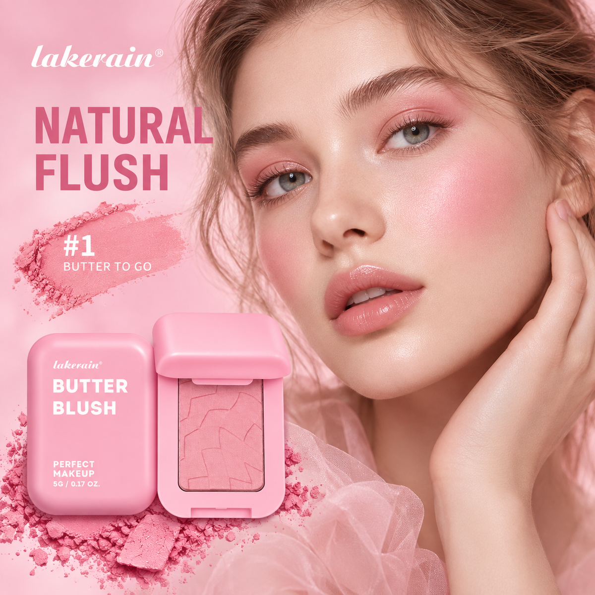 Lakerain Butter Blush Waterproof Long Lasting Powder Blush