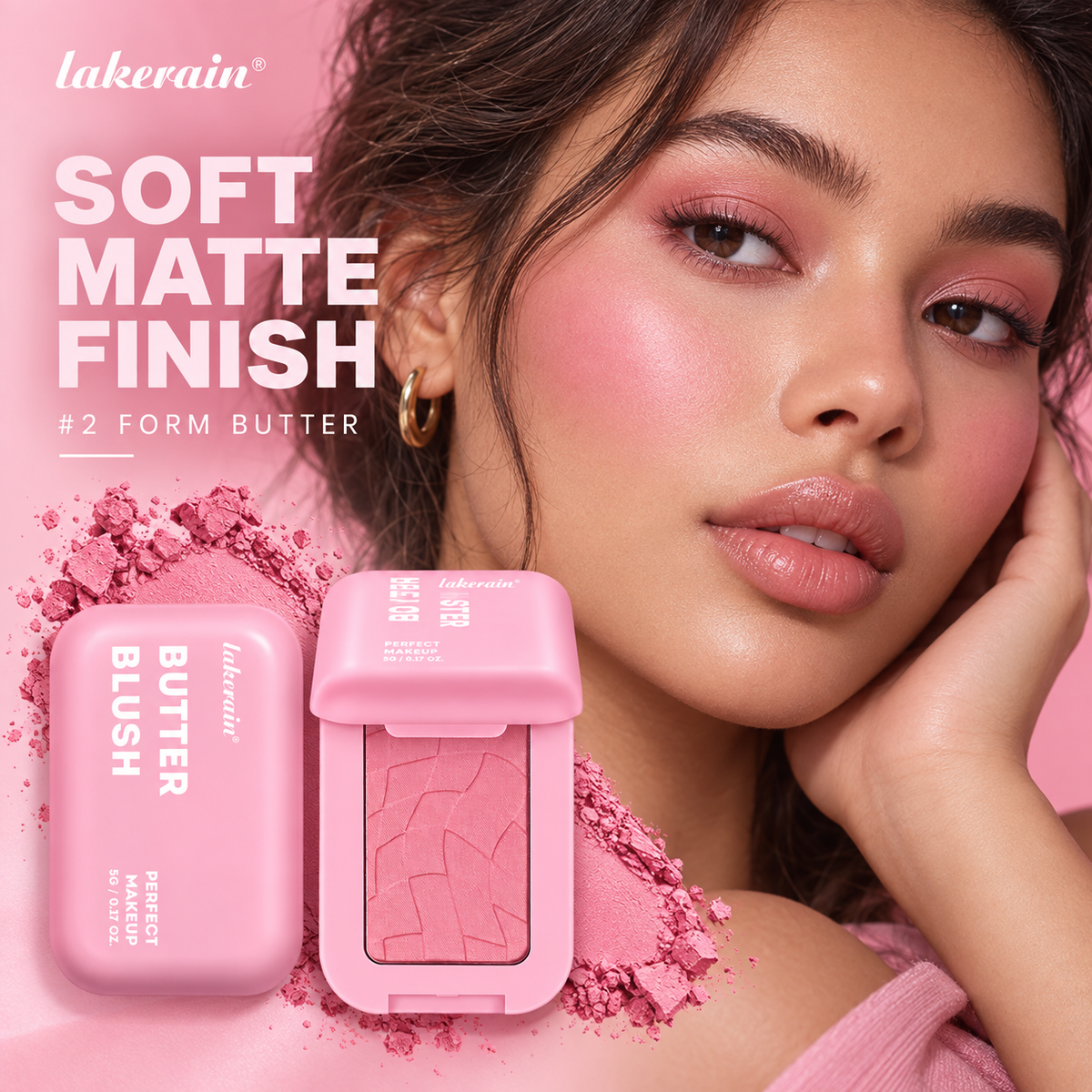 Lakerain Butter Blush Waterproof Long Lasting Powder Blush