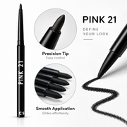 PINK 21 Waterproof Retraceable Black Eyeliner Pencil