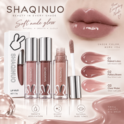 SHAQINUO Water Light Mirror Lip Gloss Long Lasting Lip Oil