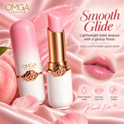 OMGA Peach Kiss Color Changing Lipstick Moisturizing Lip Balm