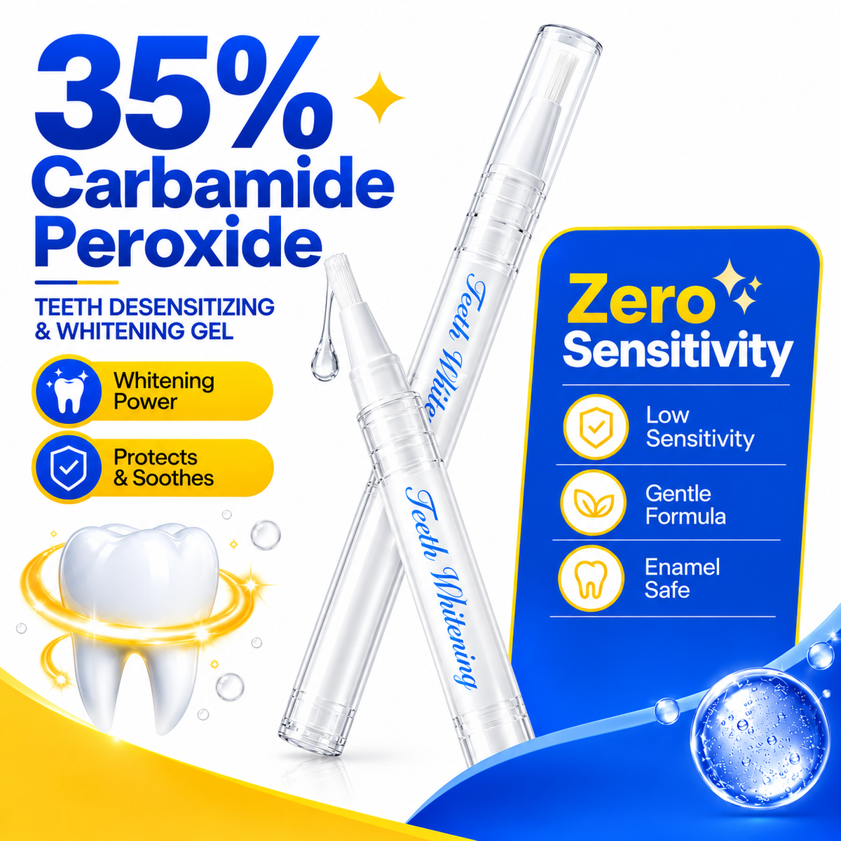 Ollm Teeth Whitening Kit with Gel Pens 35% Carbamide Peroxide