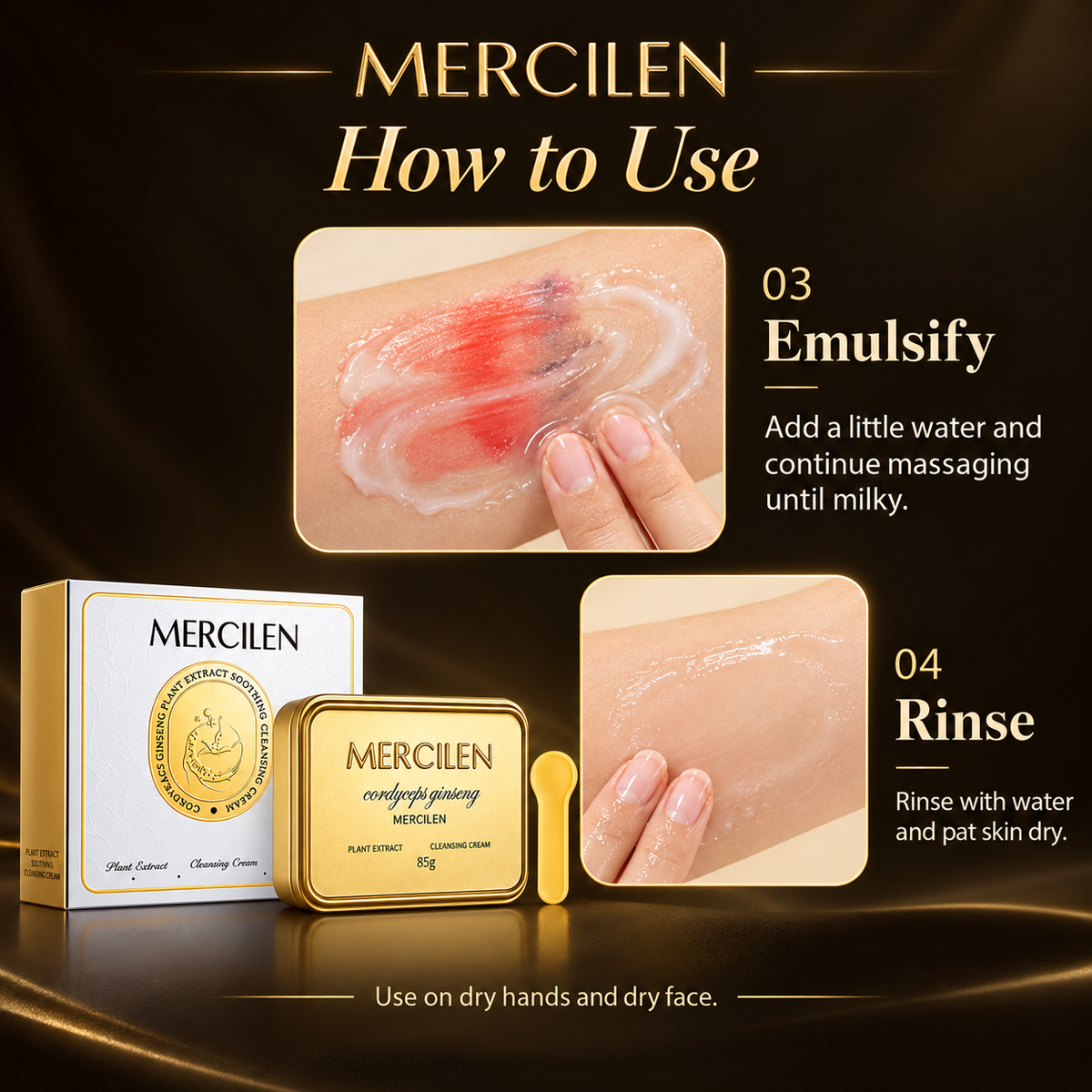 MERCILEN Ginseng Cordyceps Cleansing Cream Makeup Remover Balm