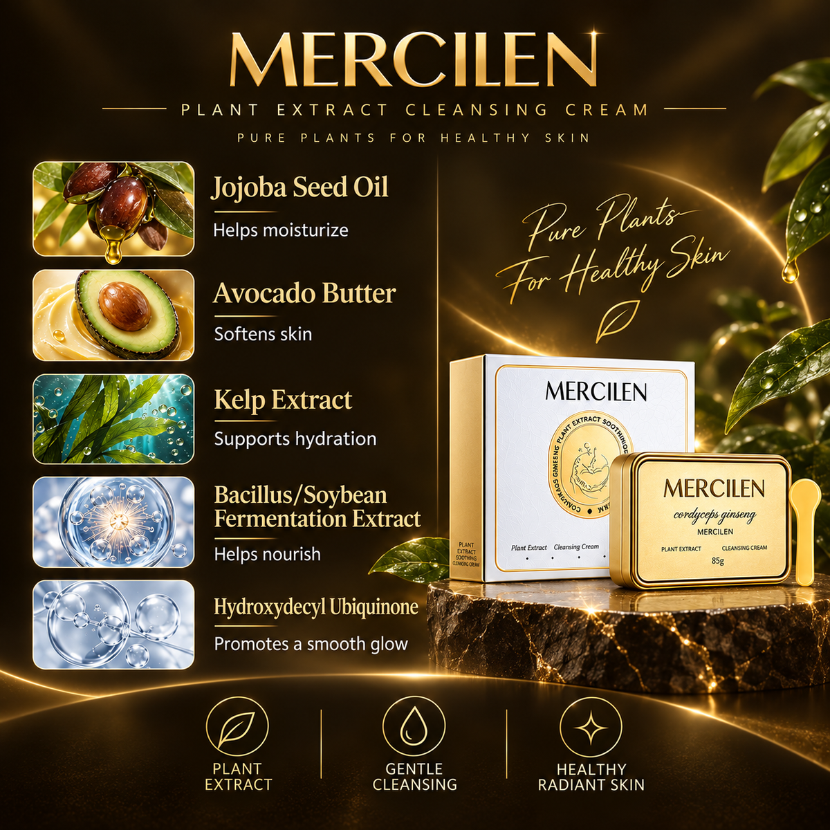 MERCILEN Ginseng Cordyceps Cleansing Cream Makeup Remover Balm