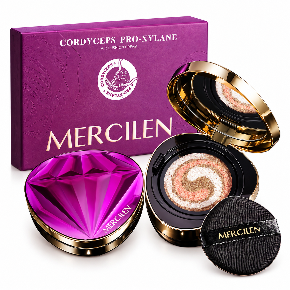 MERCILEN Cordyceps Pro-Xylane 3 Color Air Cushion Foundation