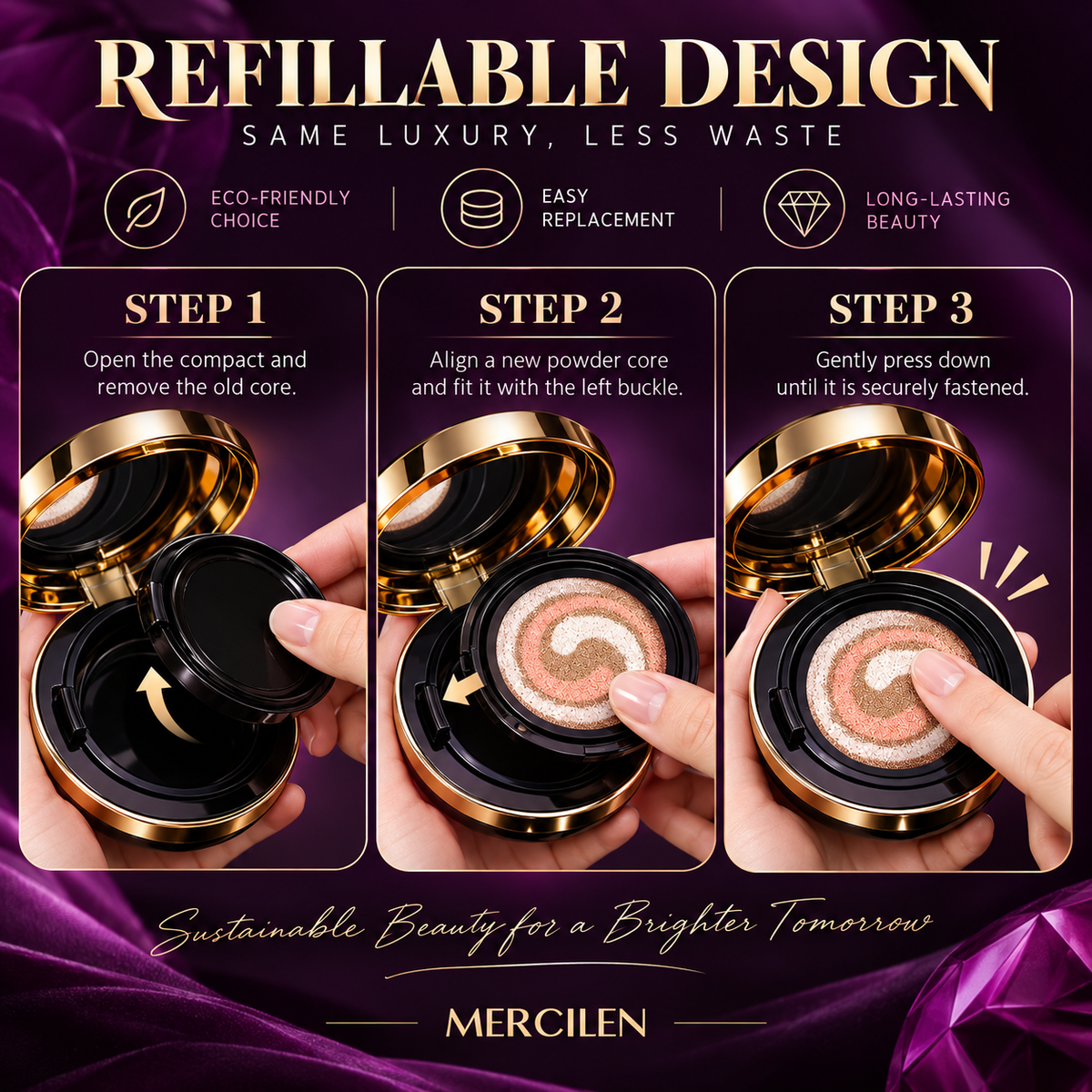 MERCILEN Cordyceps Pro-Xylane 3 Color Air Cushion Foundation
