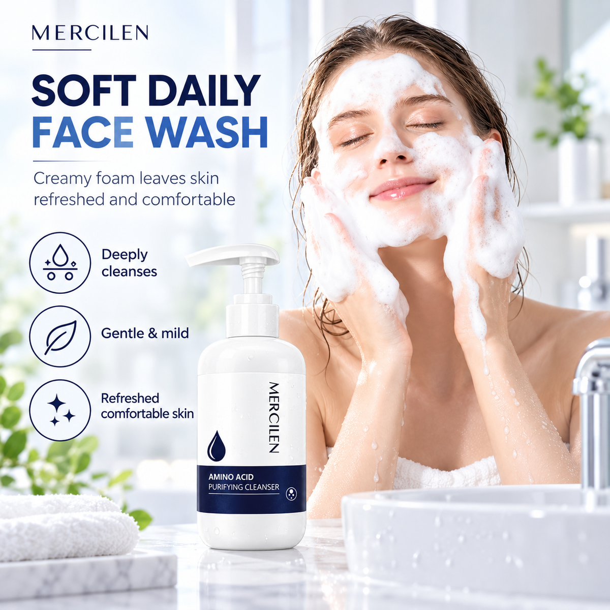 MERCILEN Amino Acid Purifying Cleanser Gentle Face Wash