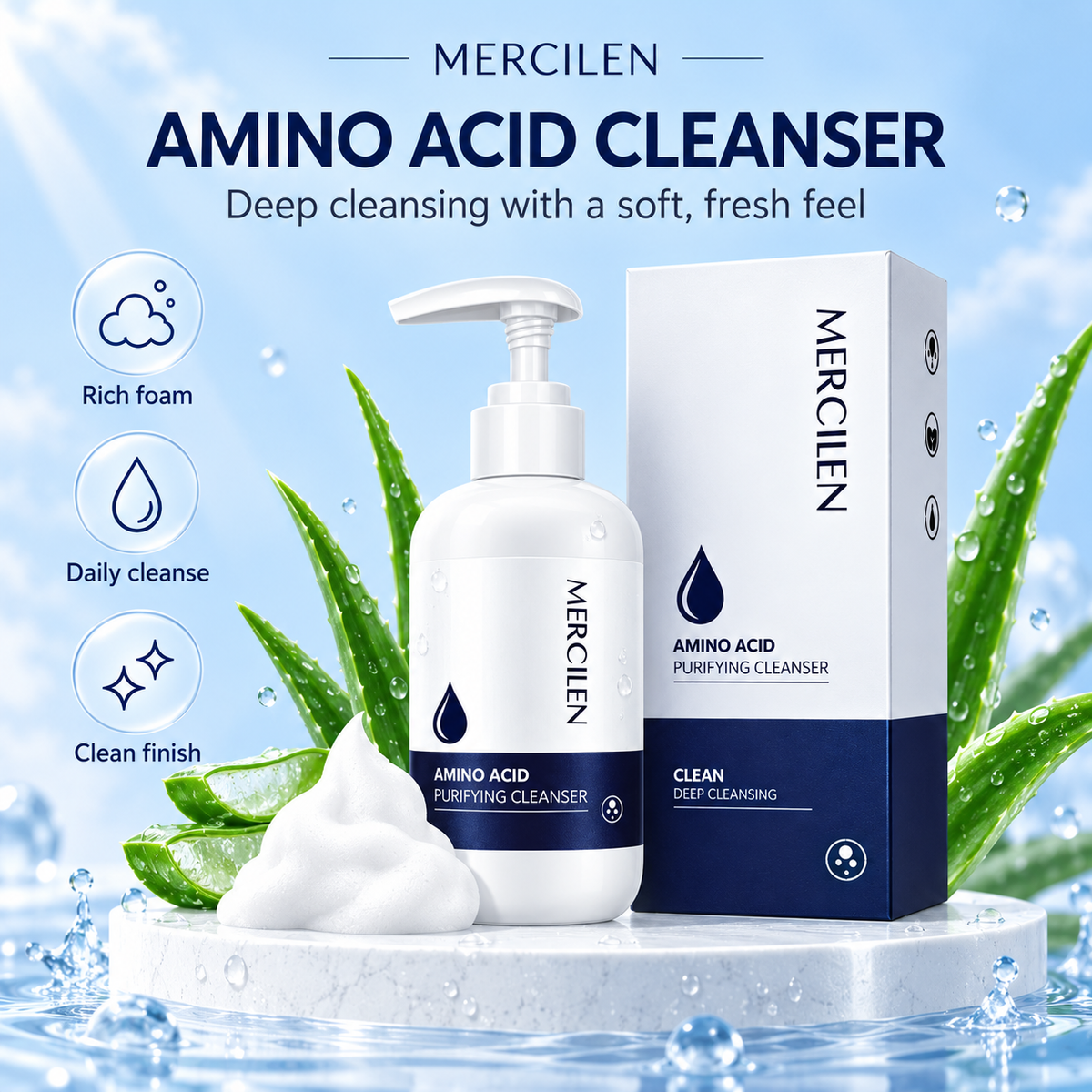 MERCILEN Amino Acid Purifying Cleanser Gentle Face Wash