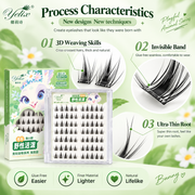 YELIX Lashes Pre-Glued Cluster Lashes No Glue