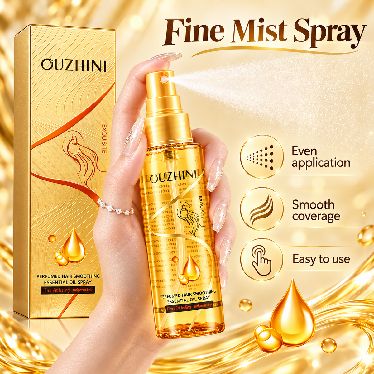 OUZHINI Deep Nourishing Hair Smoothing Essential Oil Spray