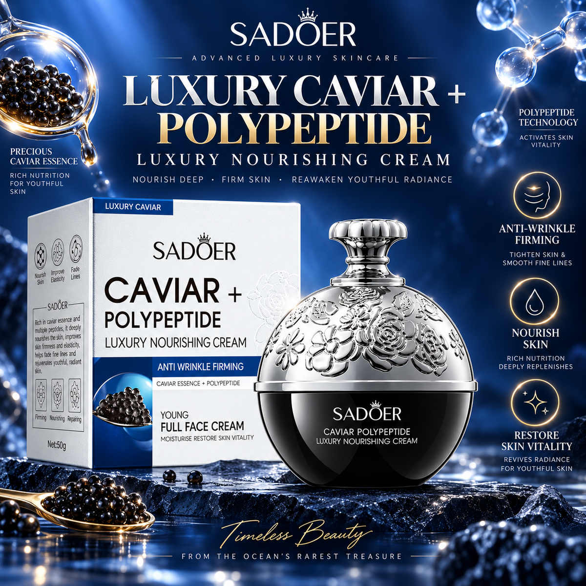 SADOER Caviar Polypeptide Firming Hydrating Face Cream