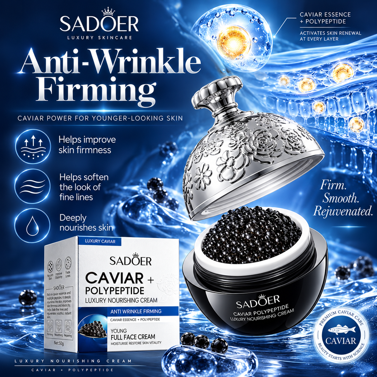 SADOER Caviar Polypeptide Firming Hydrating Face Cream