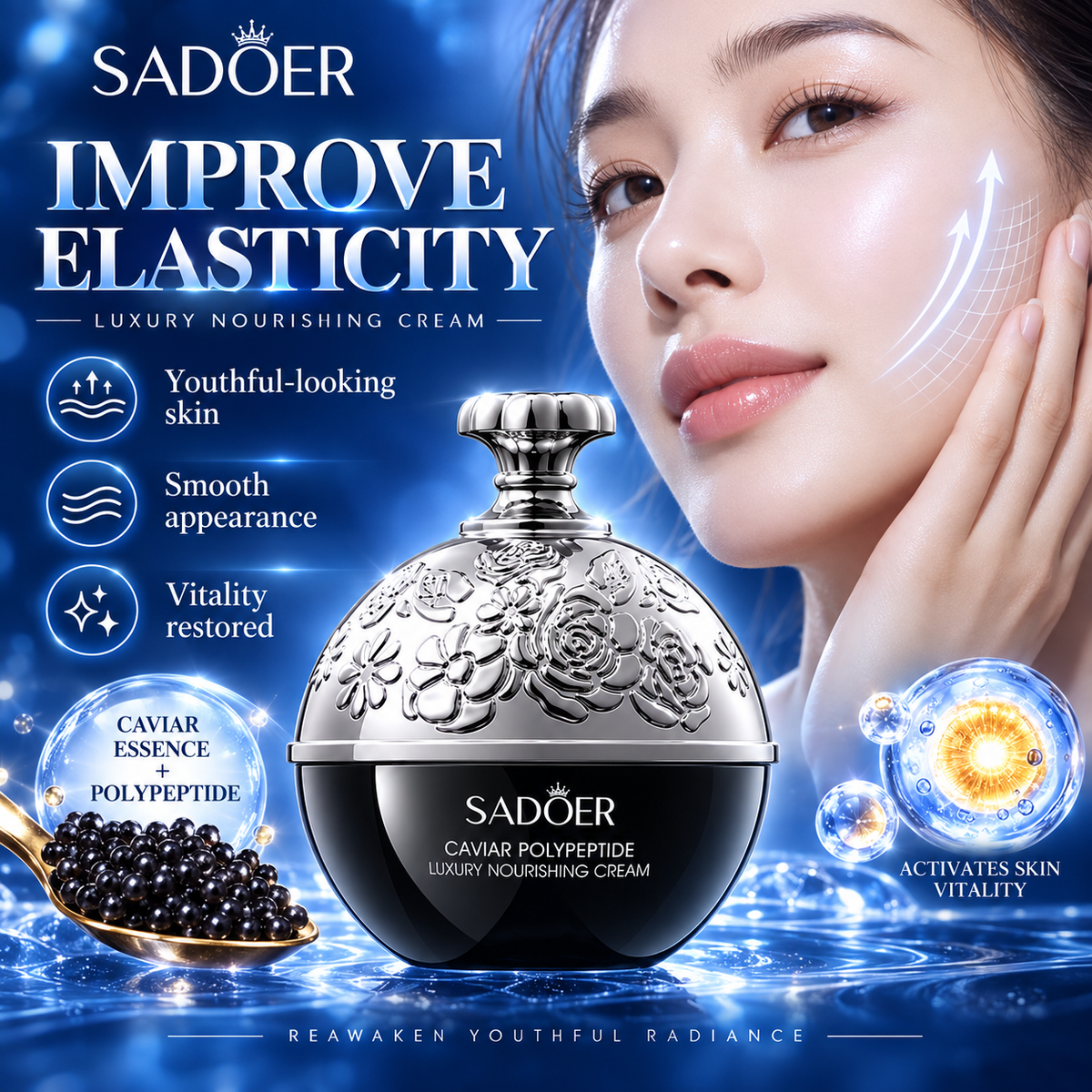 SADOER Caviar Polypeptide Firming Hydrating Face Cream