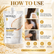 BIOAQUA Rice Raw Pulp Hair Mask for Dry Damaged Hair