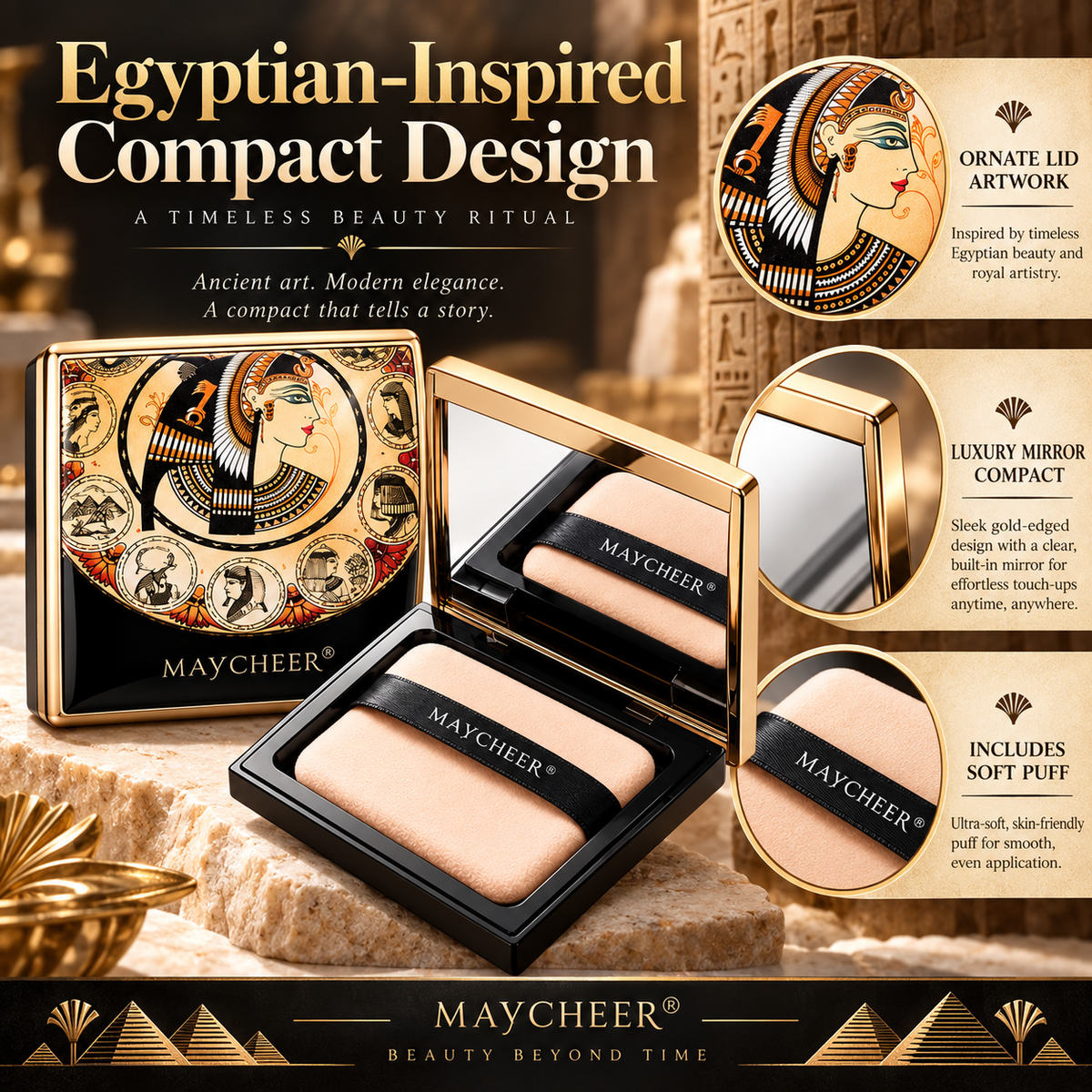 MAYCHEER Egyptian Pressed Setting Powder Waterproof Matte