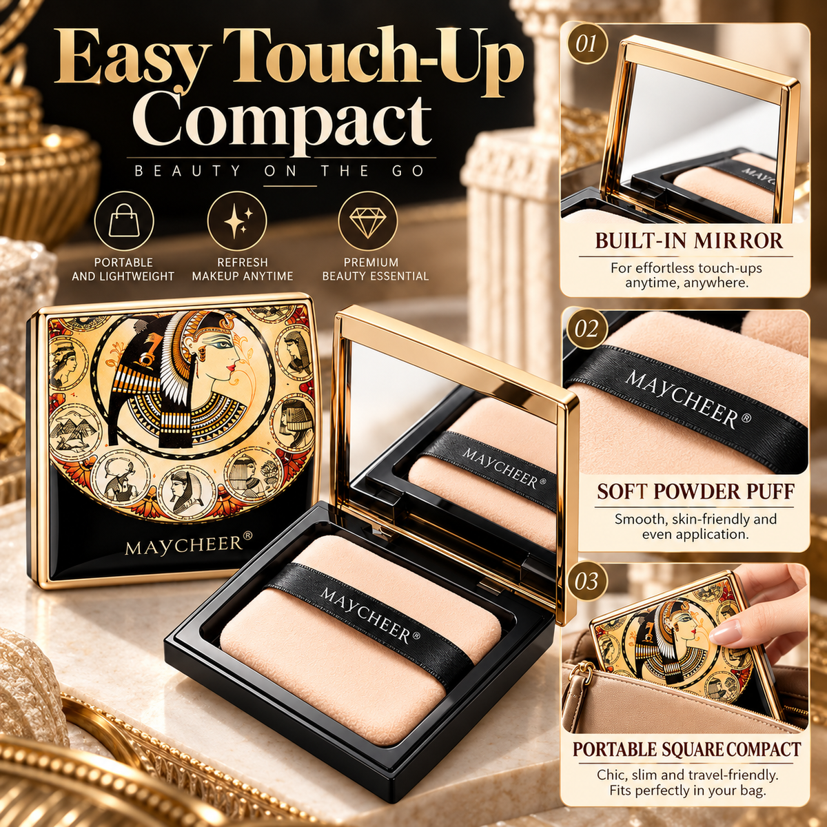 MAYCHEER Egyptian Pressed Setting Powder Waterproof Matte