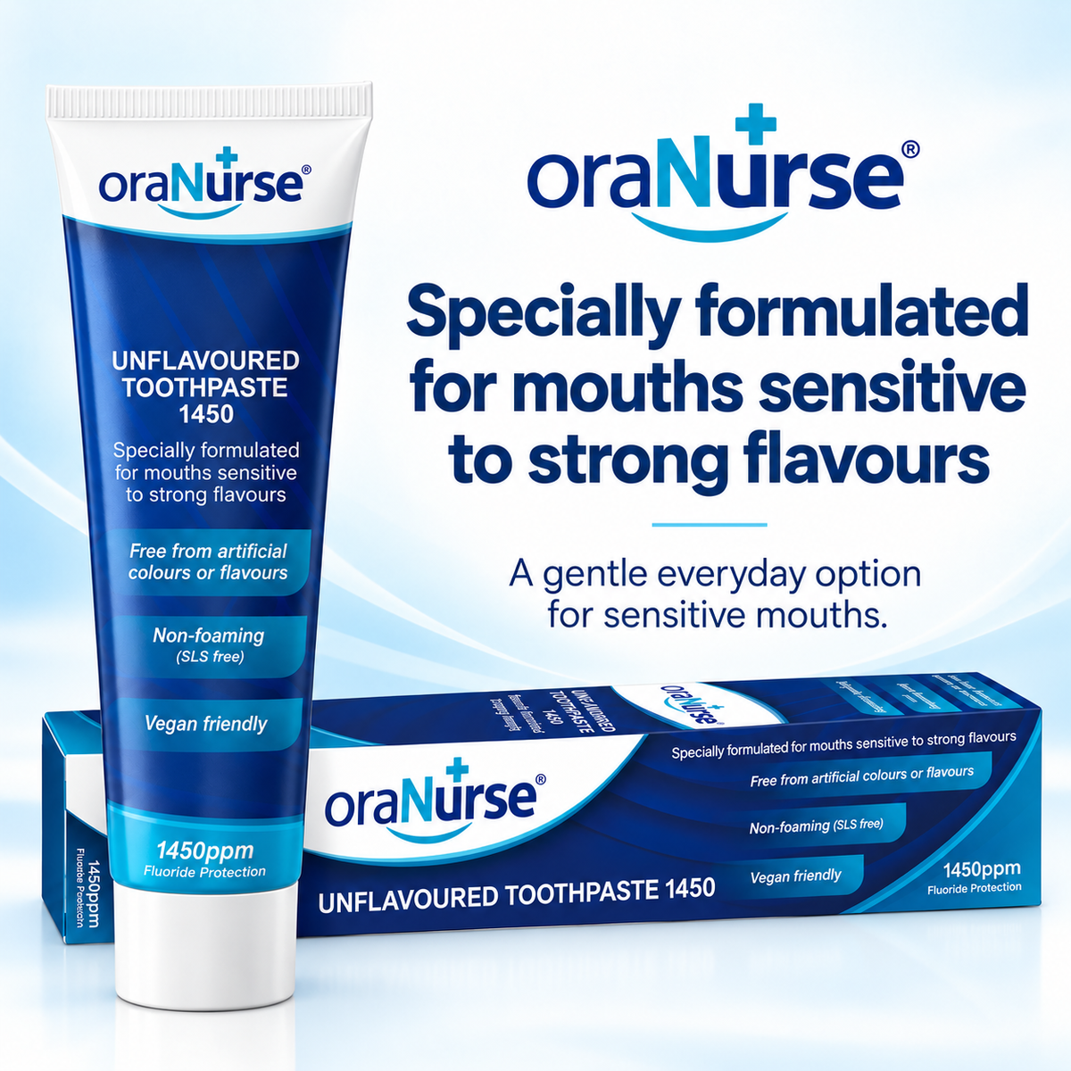 OraNurse Unflavoured Toothpaste 1450 SLS Free